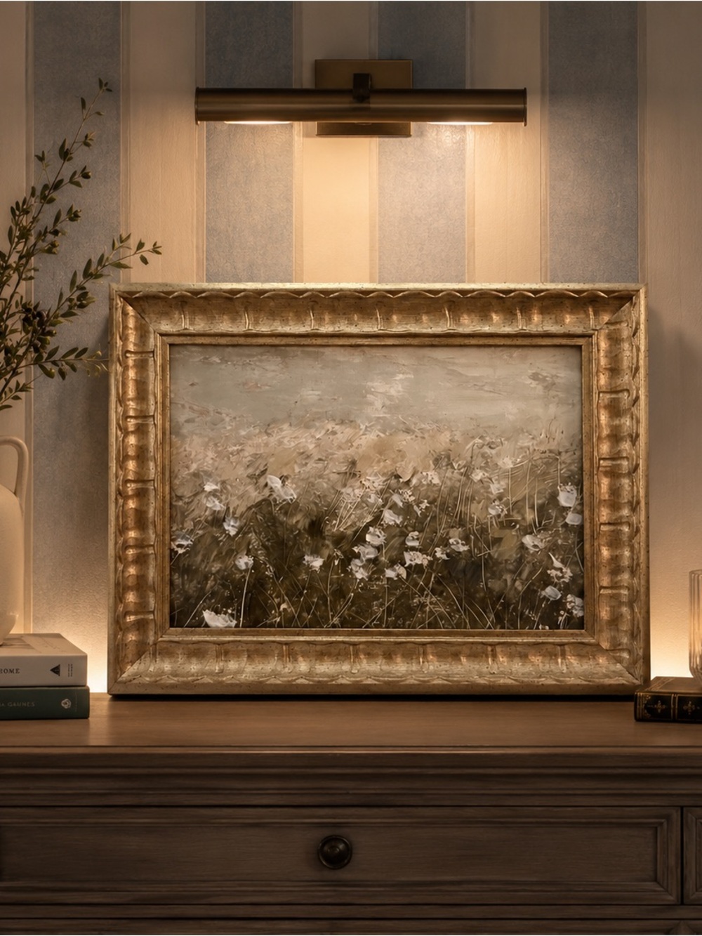 14x11” The beauty of letting go wildflower fields oil replica vintage inspired